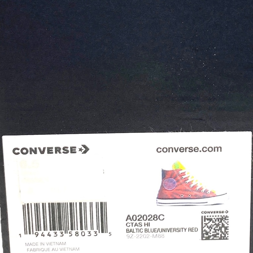 Converse Ctas High Top Shoes Skate For Women Canvas Multicolor Sneakers A02028C - Picture 8 of 9